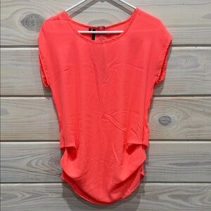 Maurices Bright Coral Short Sleeve Top